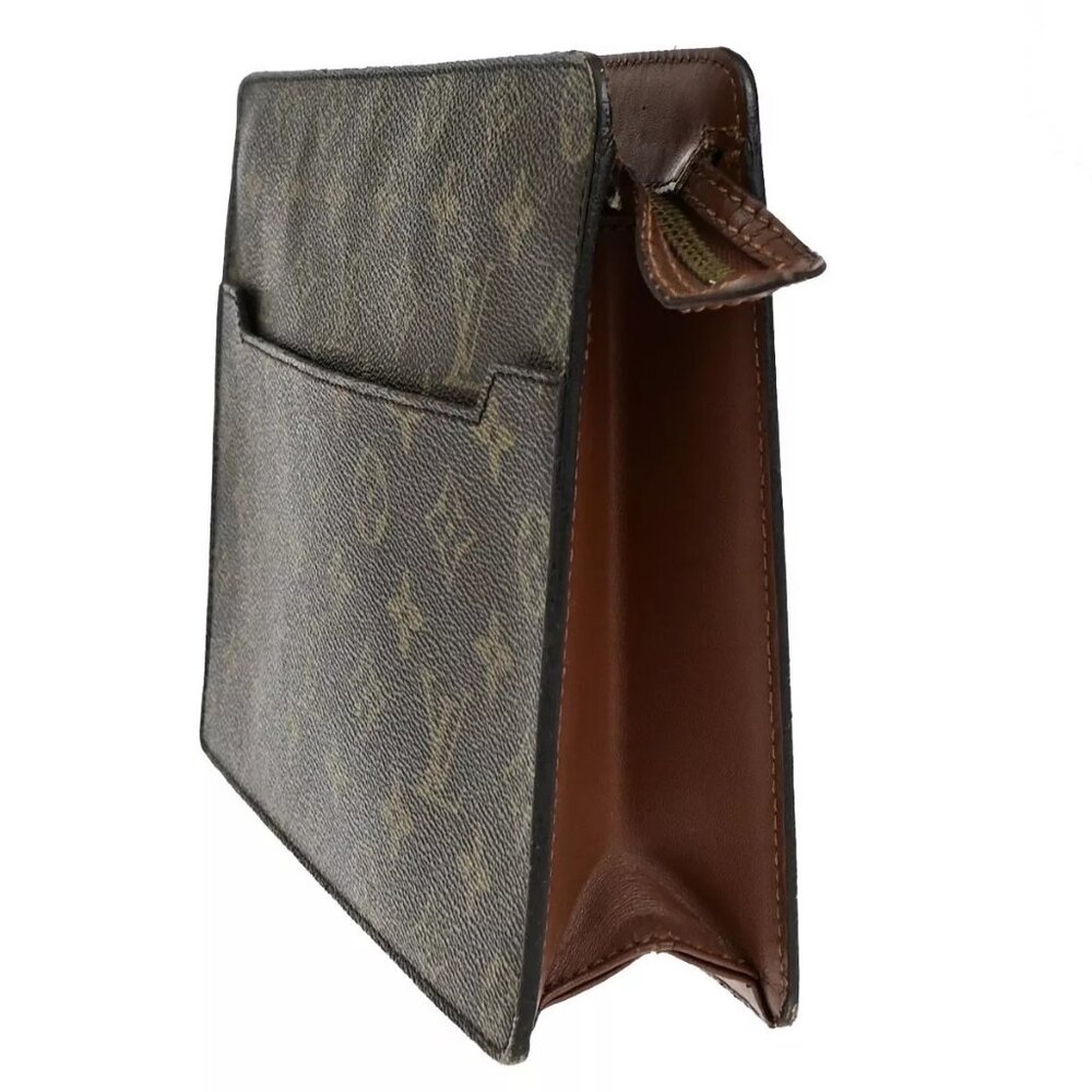 LOUIS VUITTON LV Pochette Homme Clutch Bag Monogram Leather Brown M51795 60ED261 - Picture 16 of 16